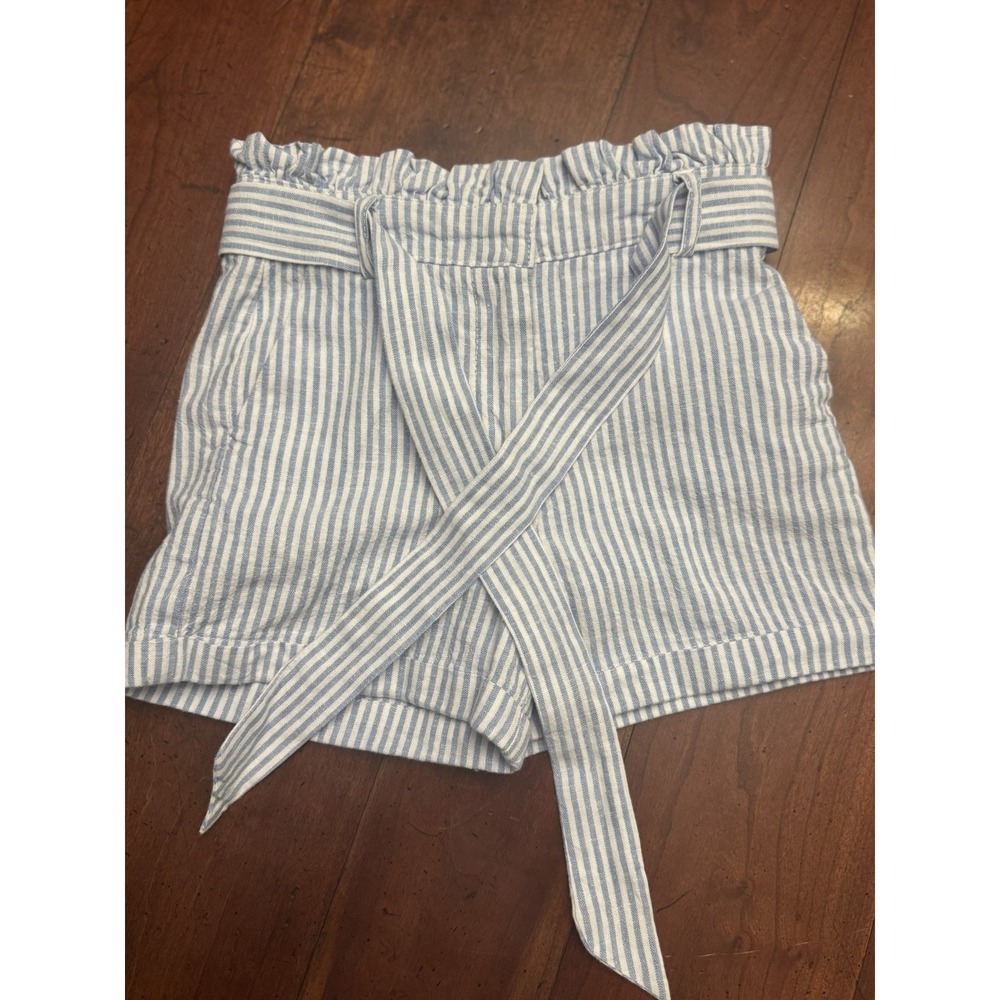 GB Girls Blue & White Striped Short w/h Bow Tie In Front 2T